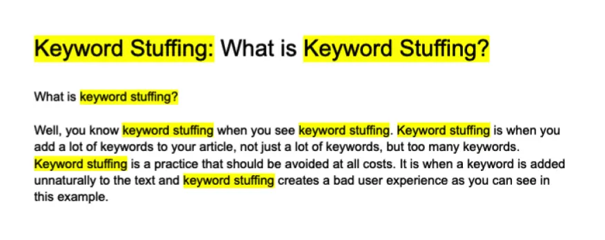 keyword stuffing